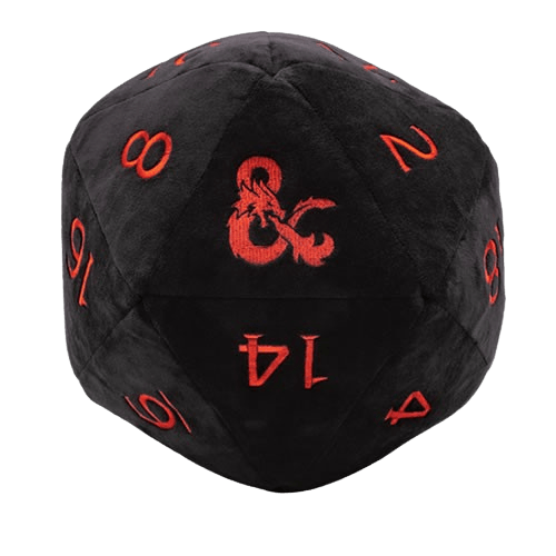 Ultra Pro - Dungeons & Dragons - Black and Red D20 Jumbo Plush Dice - The Card Vault