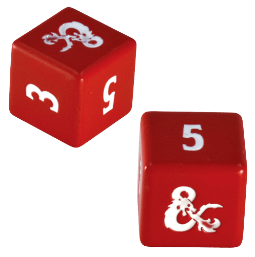 Ultra Pro - Dungeons & Dragons - Heavy Metal D6 Red and White Dice Set - The Card Vault