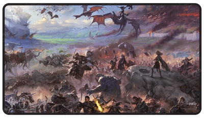 Ultra Pro - MTG: The Lord Of The Rings: Tales Of Middle-Earth - Black Stitched Playmat Featuring: Borderless Scene - The Card Vault