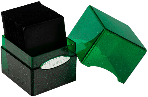 Ultra Pro - Satin Cube Deck Box - Glitter Green - The Card Vault