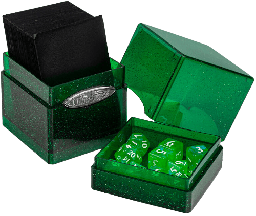 Ultra Pro - Satin Tower Deck Box - Glitter Green - The Card Vault
