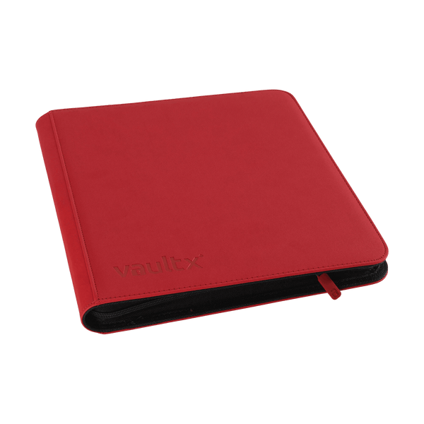 Vault X 12-Pocket Exo-Tec® Zip Binder - Red - The Card Vault