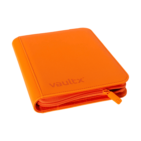 Vault X 4-Pocket Exo-Tec® Zip Binder - Just Orange - The Card Vault