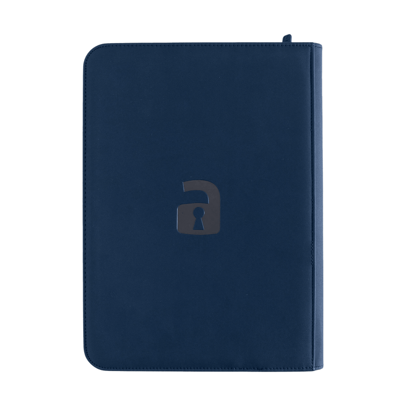 Vault X 9-Pocket Exo-Tec® Zip Binder - Blue - The Card Vault