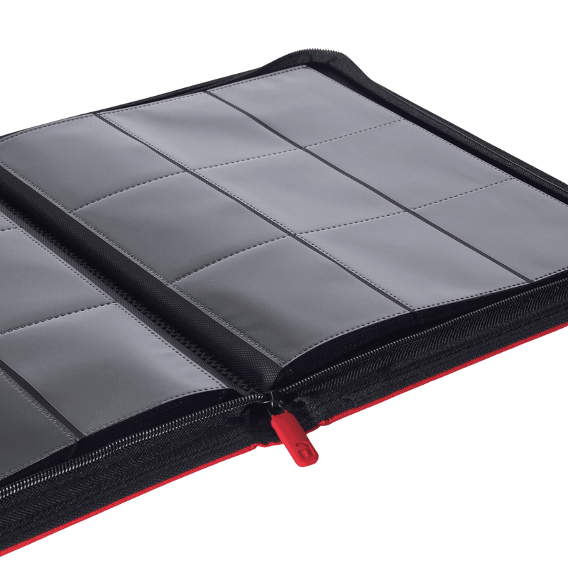Vault X 9-Pocket Exo-Tec® Zip Binder - Red - The Card Vault