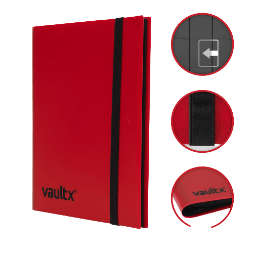 Vault X 9-Pocket Strap Binder - Red - The Card Vault