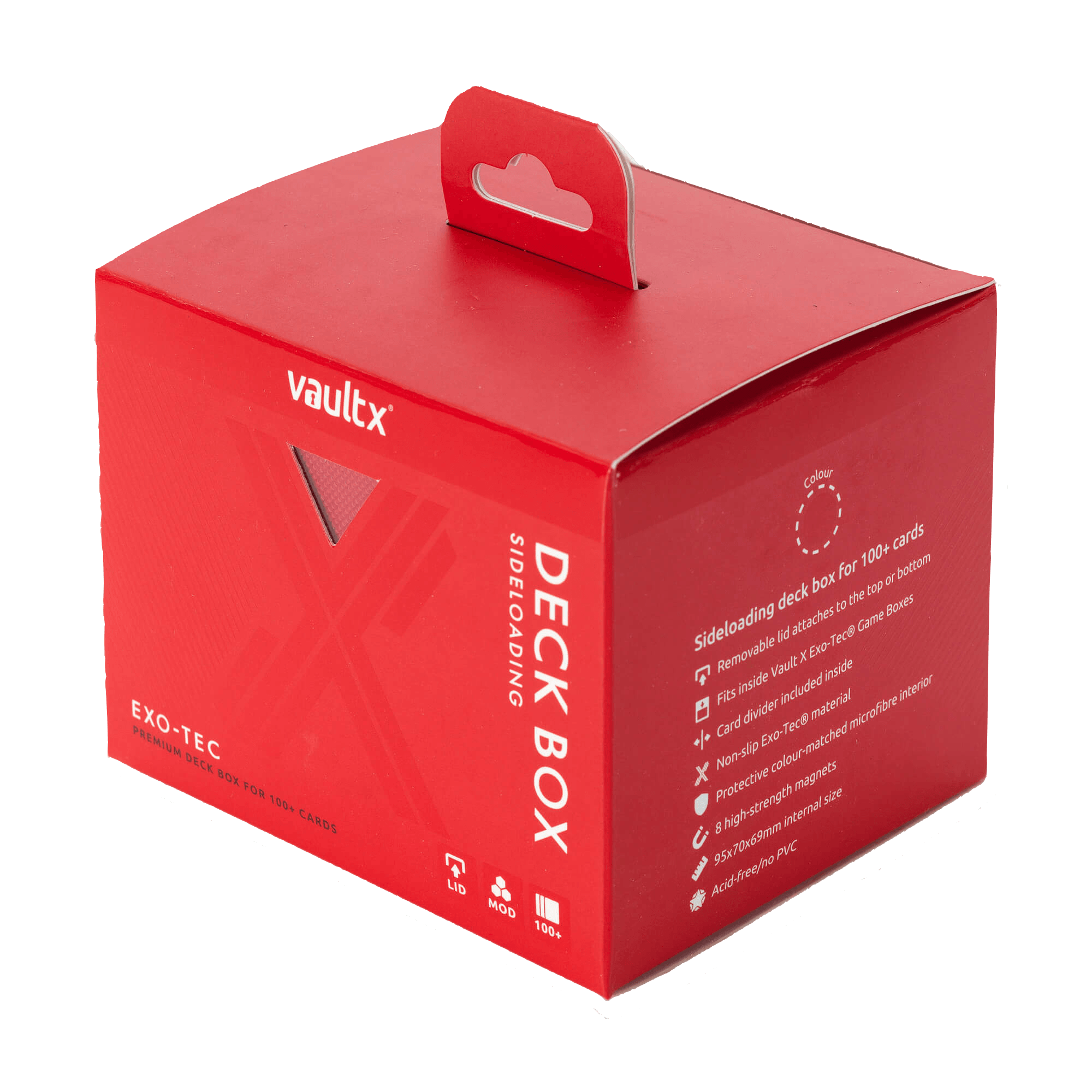 Vault X - Exo-Tec® Sideloading Deck Box 100+ - Red - The Card Vault
