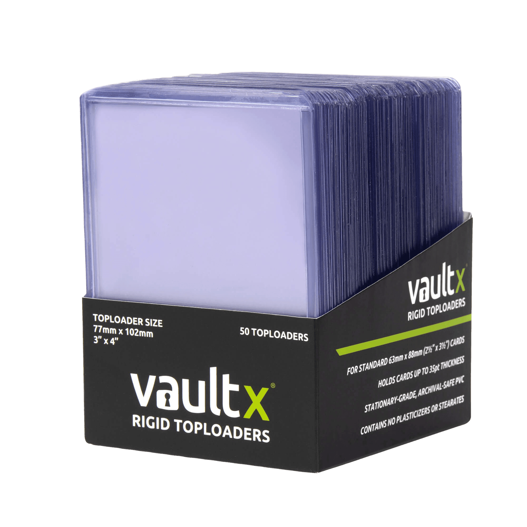 Vault X Rigid Toploaders 35pt (50 Pack) - The Card Vault