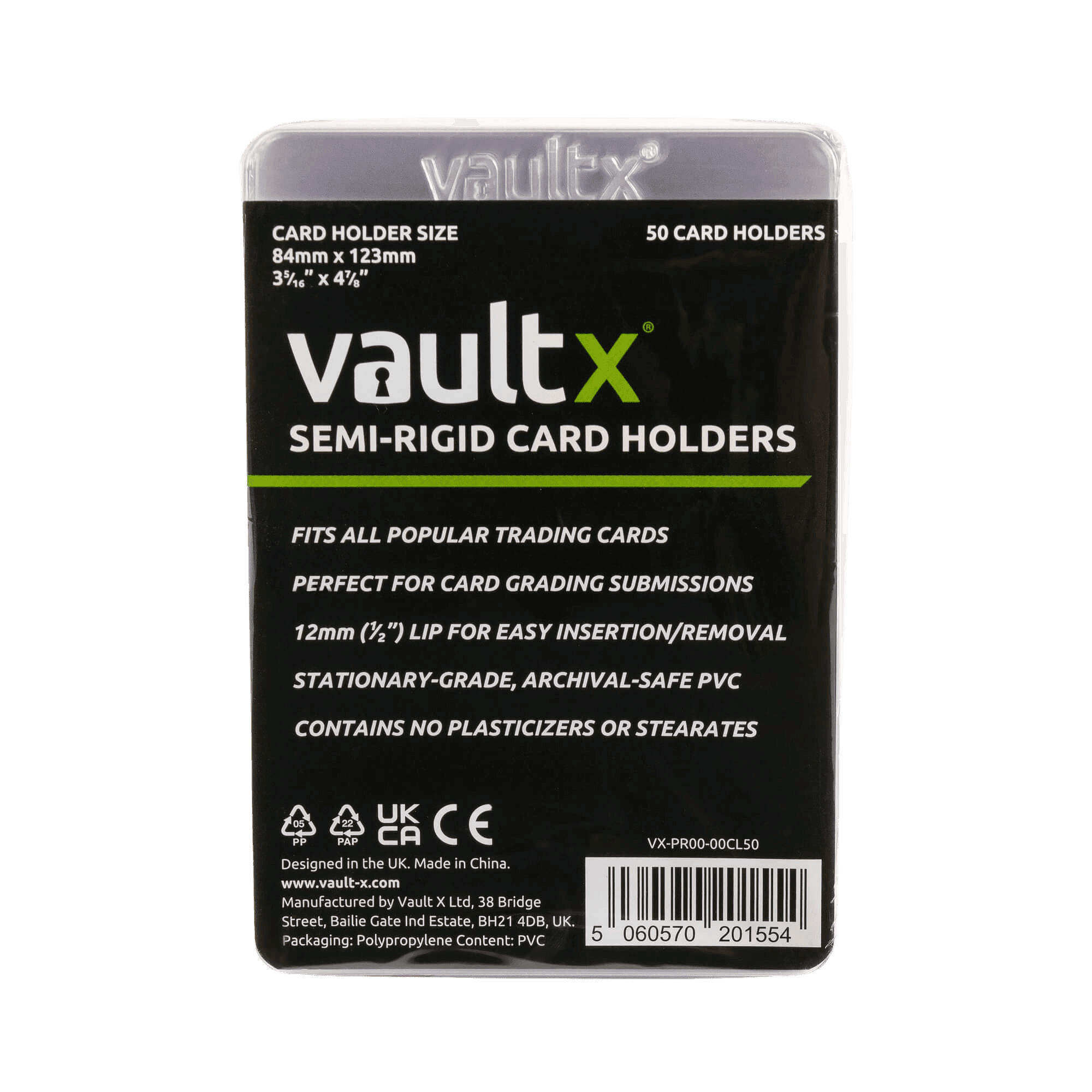 Vault X Semi-Rigid Card Holders (50 Pack) - The Card Vault