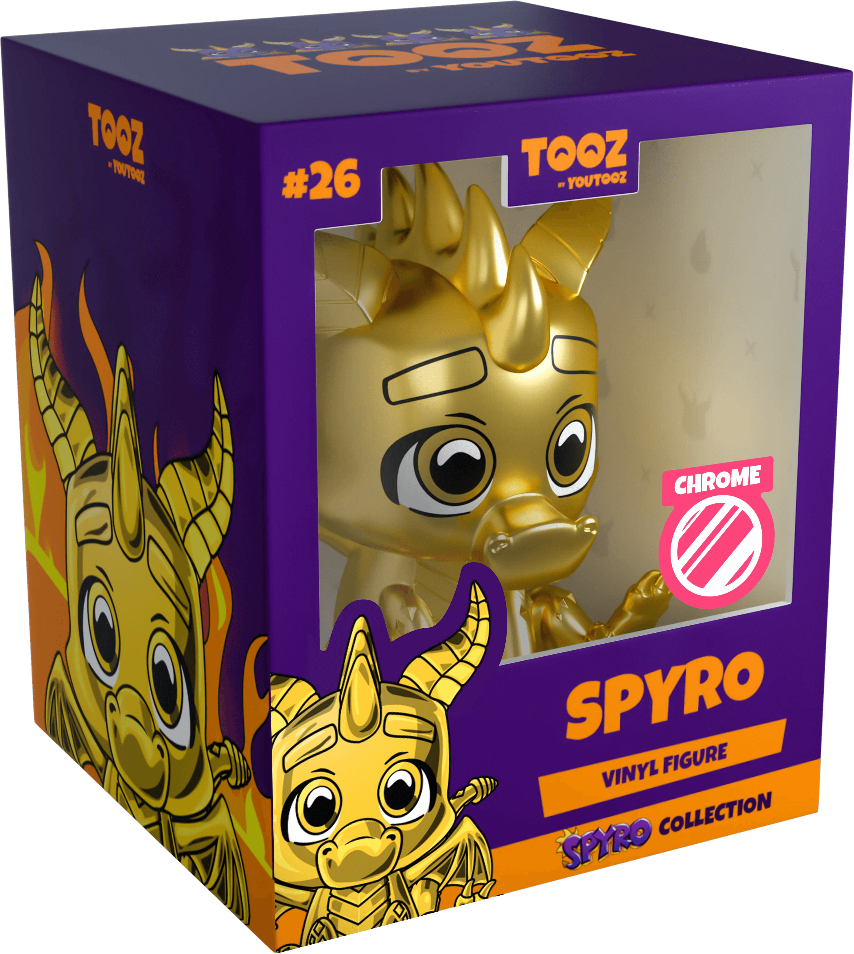 Youtooz - Spyro The Dragon - Spyro Gold Chrome Vinyl Figure #26 - The Card Vault